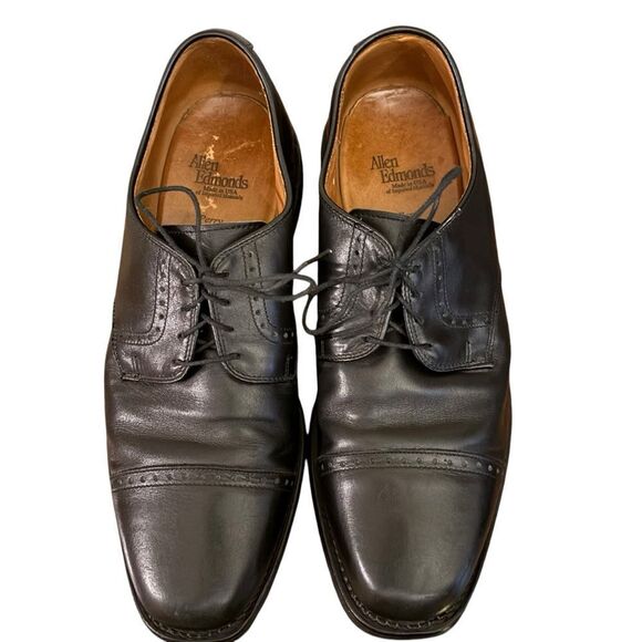 Allen Edmonds Perry Black Leather Men's Event Classic Shoes Size 9 - Picture 1 of 10